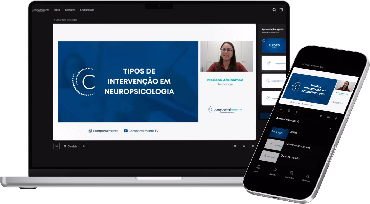Pós-graduação em Neuropsicologia na plataforma de ensino, no computador e no celular